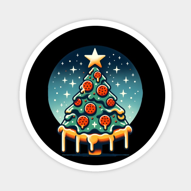 Pizza Xmas Tree, Christmas Style Pizza Lover Magnet by logiamerch